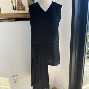 Yohi Yamamoto Y’s Black Satin Effect Asymmetrical Blouse